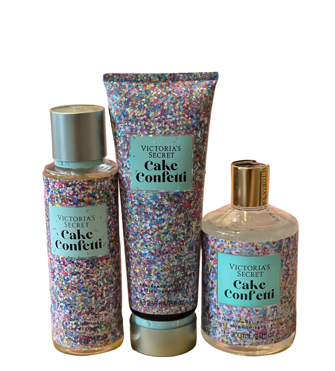 VS CAKE CONFETTI BATH SET 3 IN 1